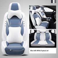 Wholesale Car Accessory Seat Cover For Sedan SUV Durable High Quality Leather Universal Five Seats Set Cushion Mats Including Front And Back Covers Fashionable Blue Design