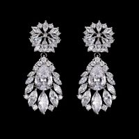 Wholesale Bettyue Luxury CZ Zirconia Chandelier Dangles Earrings For Women Anniversary Fashion Bridal Wedding Jewelry Stud