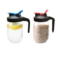 Wholesale Storage Bottles Jars Packs Wide Mouth Mason Jar Lids With Handle Easy Pouring Spout Airtight Leak proof Plastic Pour