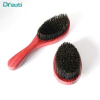 Wholesale DREWTI Wave Hair Brush Hard Boar Bristle Wooden Brushes Head Curved Palm Combs Man Hairdressing Hairstyling Tools For Afro