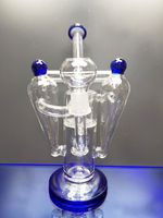 Wholesale New arrival double recycler bong glass oil burner water pipe oil rig mm joint schkang