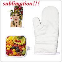 Wholesale Sublimation blank Oven Mitt Set Oven Gloves Pot Holders tumbler oven for DIY Kitchen Dining Room Accessories