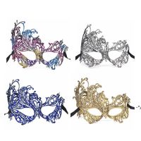 Wholesale NEWSexy Colorful Bronzing Lace Mask Half Face Party Wedding Mask Fashion Dance Clubs Ball Performance Carnival Masquerade Masks RRF12662