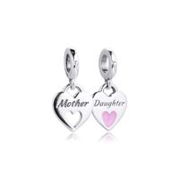 Wholesale Pandora Bracelets Mother Daughter Heart Charms Silver Original Beads For Jewelry Making Sterling DIY Women Y0815