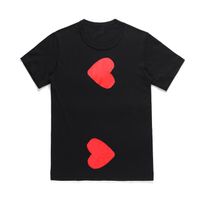 Wholesale top quality comm des garcons Japan mens designer t shirt print Red heart Short Sleeve tee Men women clothing cotton T shirt summer