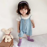Wholesale born Baby Girls Boys Cowboy Jumpsuit Overall Korean Style Summer Girl Bodysuits Infant Clothes