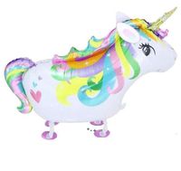 Wholesale Party Decoration Unicorn Walking Balloon Pet Birthday Event Supplies Aluminium Foil Kids Gifts NHF12551