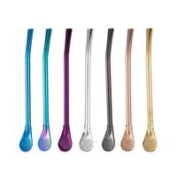 Wholesale Mate Steel Drinking Straws Filter Stirring Tea Stainless For Straws Spoon Gourd Bombilla Metal Drink Accessories RRA5451