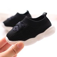 Wholesale Casual Baby Shoe Newborn Infant Boy Girl First Walker Antislip Kids Sneakers Cute Pink Black Flat Children Girls Boys Stretch Breathable Mesh Sports Running Shoes