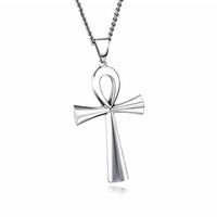 Wholesale Chains Simple Classic Fashion Cross Egyptian Ankh Life Symbol Antique Silver Color Pendant Short Long Chain Necklaces Jewelry For Women