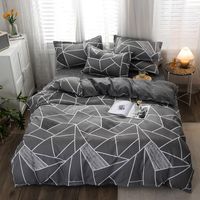 Wholesale Bedding Sets Nordic Set Black Grey Lattice Printed Bed Linen Sheet Duvet Cover Single Queen King Quilt Covers Bedclothes