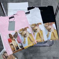 Wholesale men printed t shirts designer love dogs printing letter clothes short sleeve shirt tag black white pink