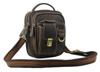 Wholesale Retro Vintage men s Leather waist bag Fanny Pack shoulder bag Messenger bags brown M060
