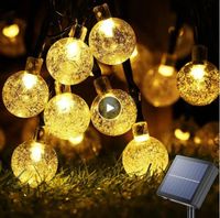 Wholesale Solar String Lamp Outdoor Led Crystal Globe Lights with Modes Waterproof Powered Patio Light for Garden Party Decor