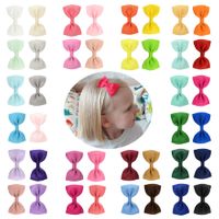 Wholesale 40 Colors Baby Girls Inch Colorful Barrettes Grosgrain Ribbon Bows With Clip Children Hairpin Hair Clips Beautiful HuiLin C45