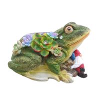 Wholesale Garden Decorations Frog Gnome Decoration Outdoor Statue With Solar Light And Sculpture For Decoration