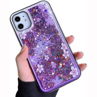 Wholesale Luxury Bling Glitter Sparkle Cases Liquid Quicksand Floating Butterfly Flower Diamond Bumper TPU PC Shockproof Cover For iPhone Mini Pro XR XS Max X Plus SE2