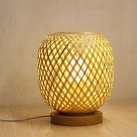 Wholesale Table Lamps Chinese Style Hand woven Wood Art For The Living Room Bedroom Studyroom Bamboo Light Decoration Lamparas De Ca