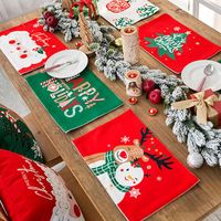 Wholesale Table Cloth x28cm Christmas Holiday Woven Placemats Reversible Cotton Burlaps Home Decors