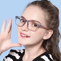 Wholesale TR90 Classic Square Kids Magnifying Glass Frame Eyewear Fashion Red Anti Blue Light Glasses