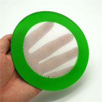 Wholesale Green Round shape Silicone Mats Wax Non Stick Pads Silicon Dry Herb Mat Food Grade Baking Mat Dabber Sheets Jars Dab Pad RRD11452