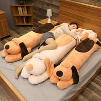 Wholesale 60cm Lying style dog rag doll cute plush toy factory pinch leg to accompany sleeping long pillow bed large dolls