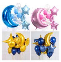 Wholesale Inch Large Blue Pink Moon Gold Star Aluminum Film Balloon For Boys And Girls Shower Birthday Party Decoration Globs