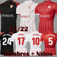 Wholesale 21 Sevilla FC soccer jersey LAMELA PAPU GOMEZ I RAKITIC L OCAMPOS DE JONG J NAVAS SUSO MUNIR Y EN NESYRI Men Kids Kits football shirts