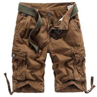 Wholesale Men s Shorts Summer Mens Casual Cargo Cotton Male Street Wear Loose Work Military Short Pants Drop Men Clothing No Belt