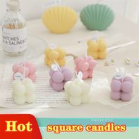 Wholesale Creative square candle Hand made soybean wax For Home Decor Po Props DIY Candle Birthday Gift Souvenir ZC685