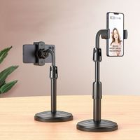 Wholesale Mobile Phone Holder Stand Rotate for Desktop Facetime Live Streaming High Angle Shoot Video Round Base Smartphone