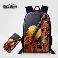 Wholesale Backpack Fashion Violin Printing School High Quality set For Children Bag Pencil Case Primary Students Knapsack