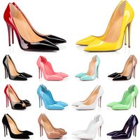 Wholesale 2021 red bottom high heels designer Office women dress shoes Nude blue pink yellow white glod purple Lavender light green Fuchsia open toes womens career wedding