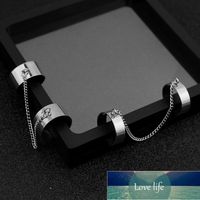 Wholesale Fashion AAA Stainless Steel Hip Pop Punk Connecting Rings For Cool Women Men Silver Color Chain Finger Open Ring Jewelry Gifts Factory price expert design Quality