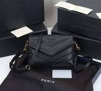 Wholesale Designer luxury handbags purses square fat LOULOU chain bags real leather bag women shoulder bags high quality Flapbag black and Beige bag mini bag