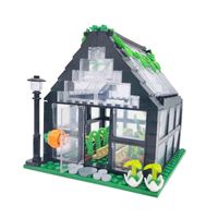 Wholesale Glass House Building Blocks Set with Baseplate Compatible City Friends Bricks Toys Hobbies for Children MOC Girls Boys Xmas Gift G1204