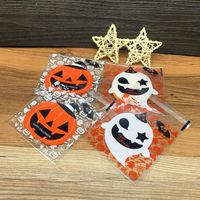 Wholesale 10x10cm Happy Halloween Cookie Candy Bread Packaging Bags Self adhesive Plastic For Biscuits Snack Baking Package d Gift Wrap