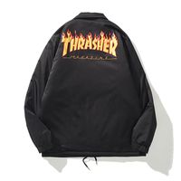 Wholesale Designer thrasher down jackets mens print jacket dooded puffer windproof parker men warm coat hooded coats thick embroidery