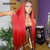 Wholesale Lace Wigs Ombre Red Straight Front Human Hair With Baby Brazilian Real x6 Bleached Knots For Black Women