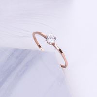 Wholesale Wedding Rings Six Prong Setting Cubic Zircon Ring For Women Titanium Steel Sliver Color Bridal Drop Shopping