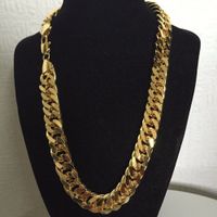 Wholesale 18K SOLID GOLD N28 CUBAN DOUBLE CURB CHAIN HEAVY MENS GIFT NECKLACE MM mm