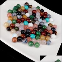 Wholesale Agate Loose Beads Jewelry Natural Gemstone Crystal Semi Precious Stones Without Holes Round Opal Turquoise Malachite Quartz Drop D