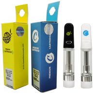 Wholesale Empty Cookies Newest Packaging Ceramic Tip Atomizers ml Vape Cartridge Concentrate Packagings Thread Disposable Vaping Pen With Different Stickers