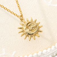Wholesale 2020 new sun abstract Pendant Necklace women s gold plated K stainless steel anti rust accessories