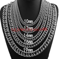 Wholesale Refinement Polishing Silver Color Cuban Curb Link Chain mm Cool Mens Stainless Steel Necklace Or Bracelet quot Chains