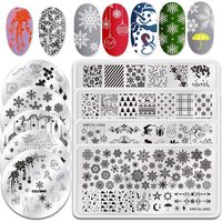 Wholesale Christmas Nail Art Stamping Plates Snow Gift Image Nail Stamp Plate Template Printing Manicure Stencil Tools