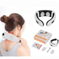 Wholesale Electric Neck Massager Pulse Back Modes Power Control Far Infrared Heating Pain Relief Cervical Physiotherapy Rechargeable Q0519