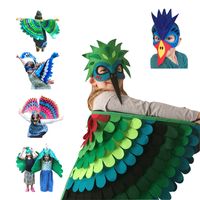 Wholesale Halloween Party Supplies Costume for Kids Owl Bird Wing with Mask Haloween Boy Girls Fancy Animal Outfit Night Toddler New Gifts Child
