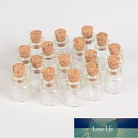 Wholesale 100 x18x6 mm Mini Cute Glass Bottles With Corks DIY ml Clear Transparent Little Decorative Vials Pendants