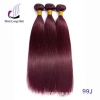 Wholesale Gradient Long Straight women s wine red human hair curtain hair extension